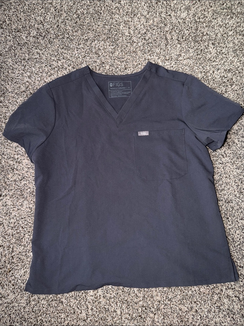 Figs Technical Catarina Scrub Top in Charcoal